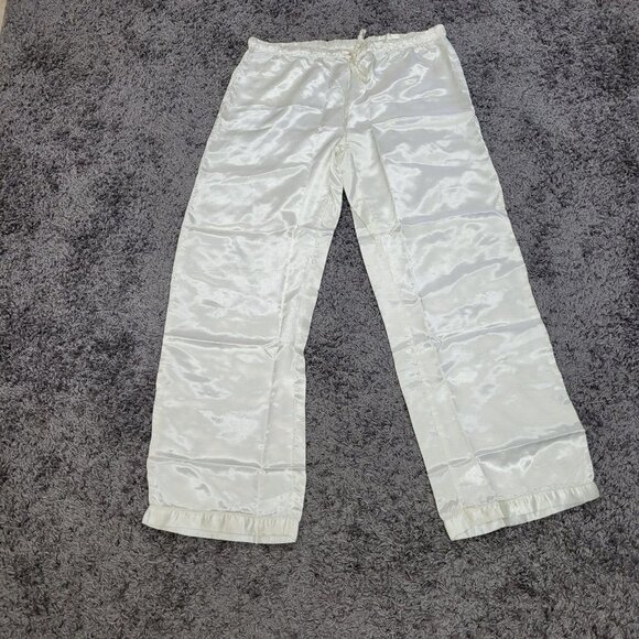 Ulta Size XL Intimates & Sleepwear 2 Piece Cream Satin Set Button Drawstring New - Picture 8 of 13